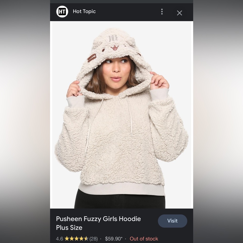 Pusheen girls fluffy hoodie (new with tags)🤩